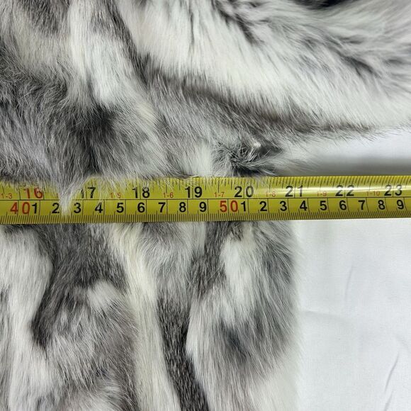 Adrienne Landau Fur Coat White Grey Soft Pure Rabbit Women's XL - Picture 10 of 16